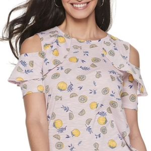 Juicy Couture Lemon Printed Top Pink S